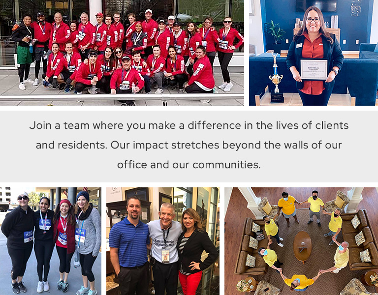 Join a team where you make a difference in the lives of clients and residents. Our impact stretches beyond the walls of our office and our communities.